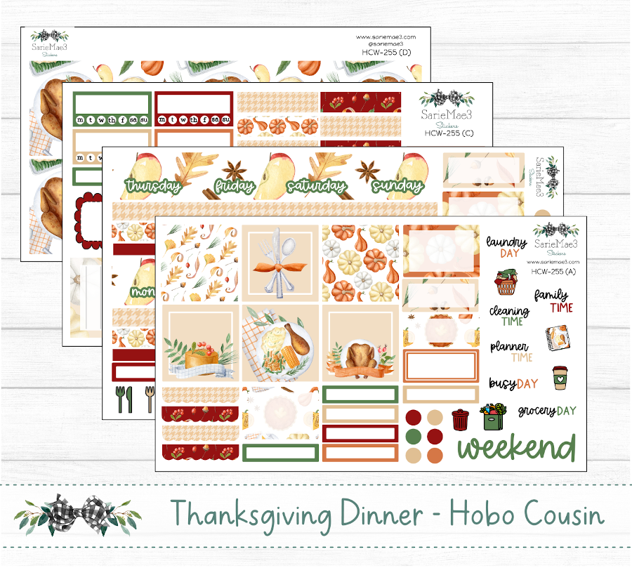 Hobonichi Cousin Kit, Thanksgiving Dinner, HCW-255