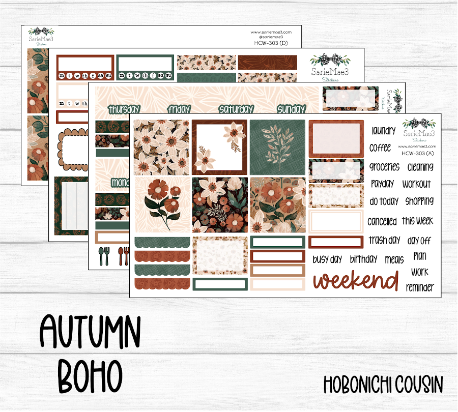 Hobonichi Cousin Kit, Autumn Boho, HCW-303