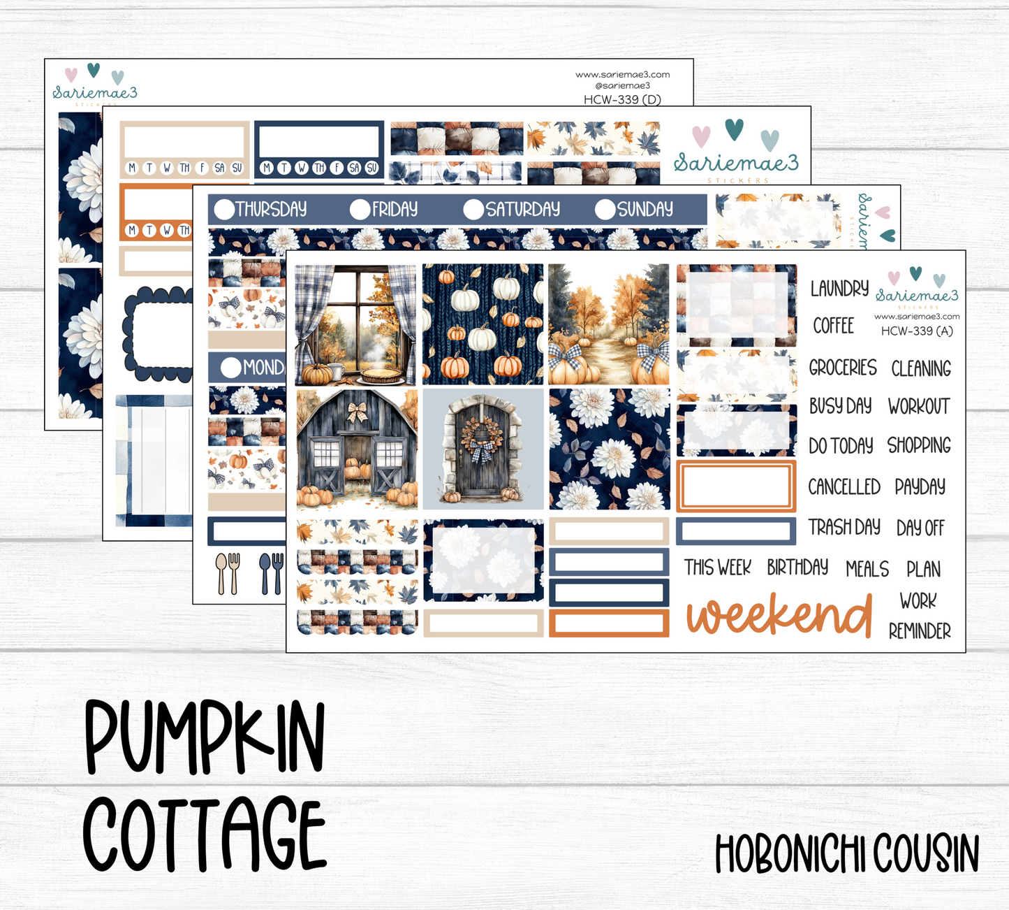 Hobonichi Cousin Kit, Pumpkin Cottage, HCW-339