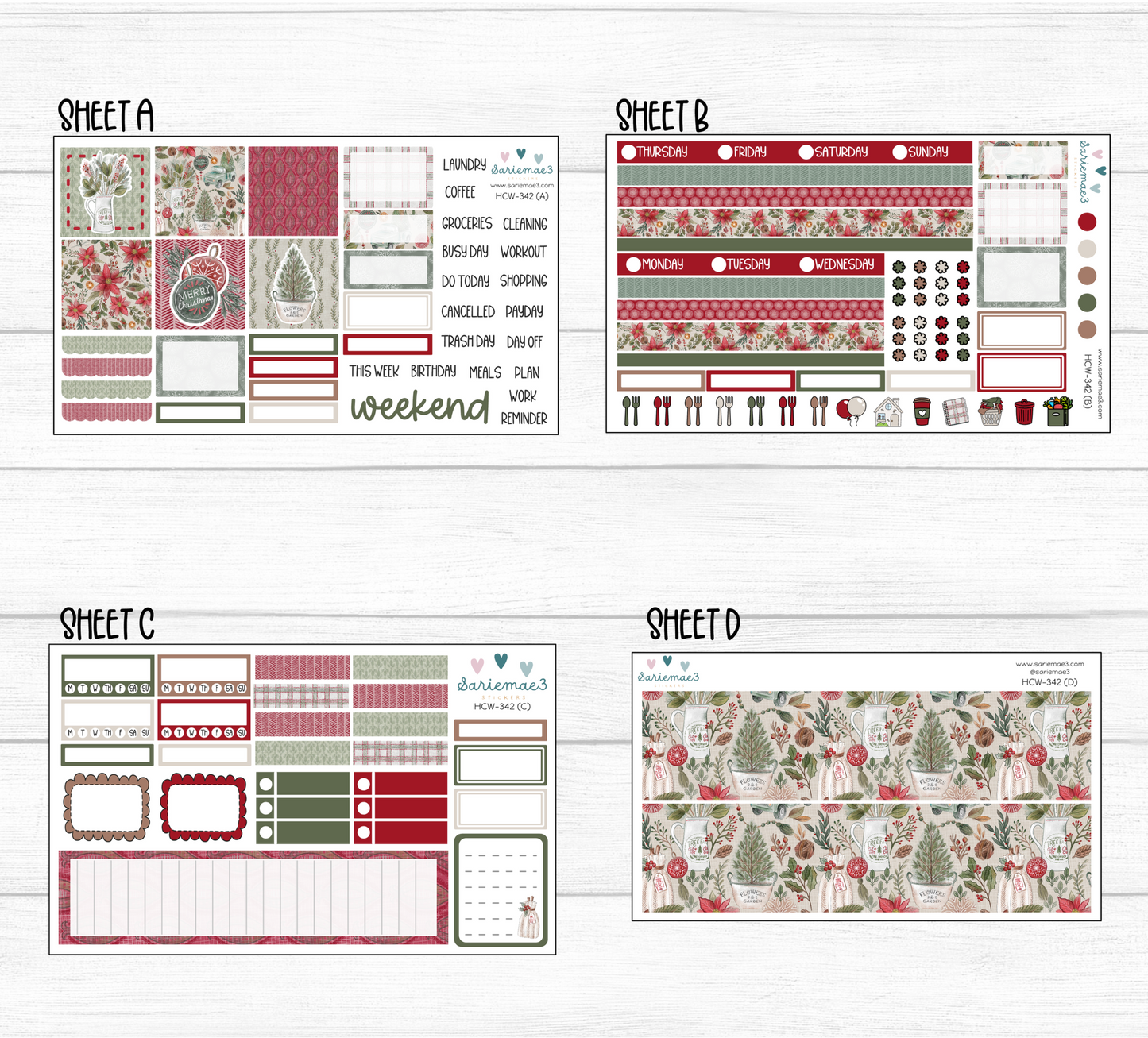Hobonichi Cousin Kit, Country Christmas, HCW-342