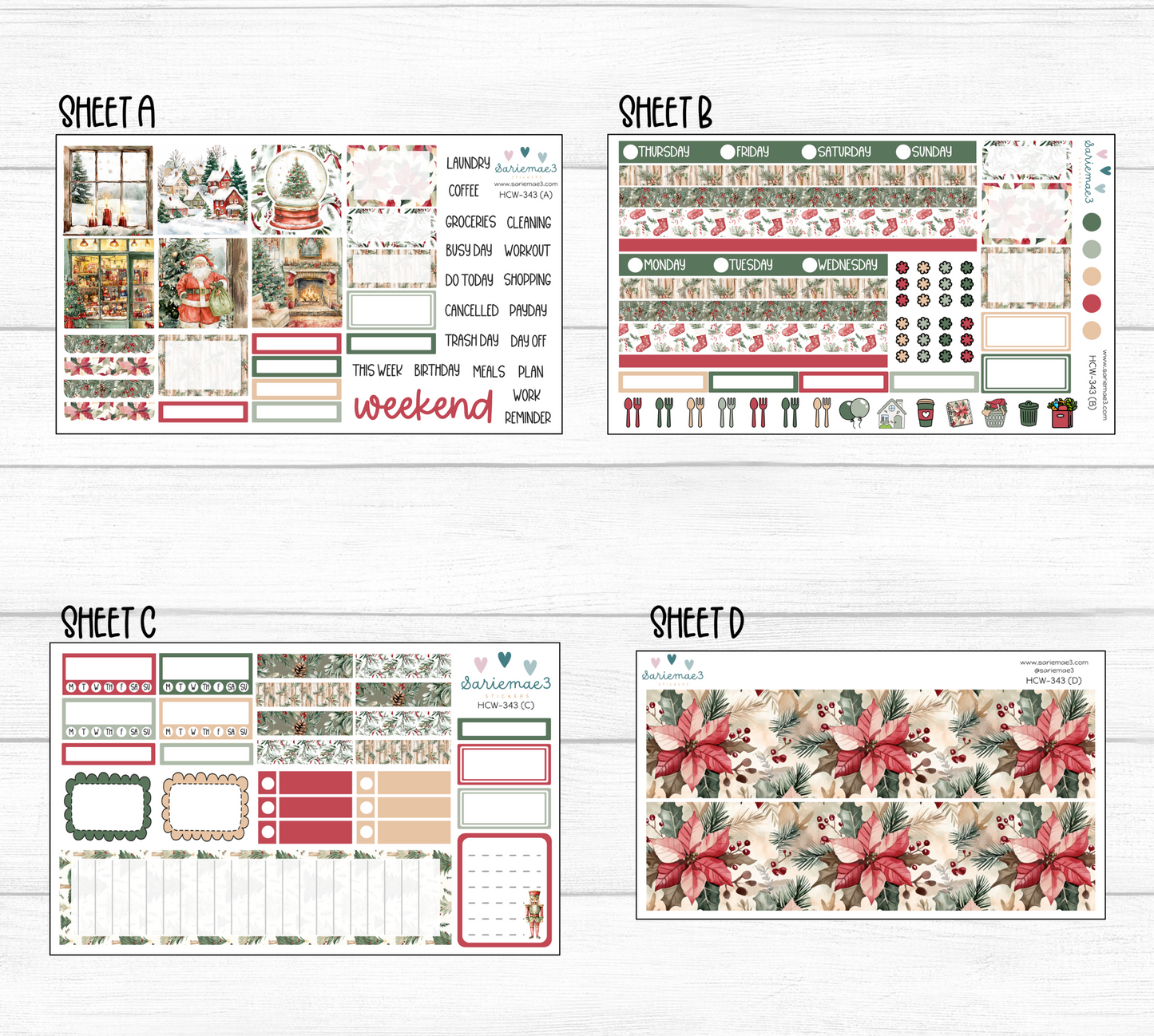 Hobonichi Cousin Kit, Vintage Christmas, HCW-343