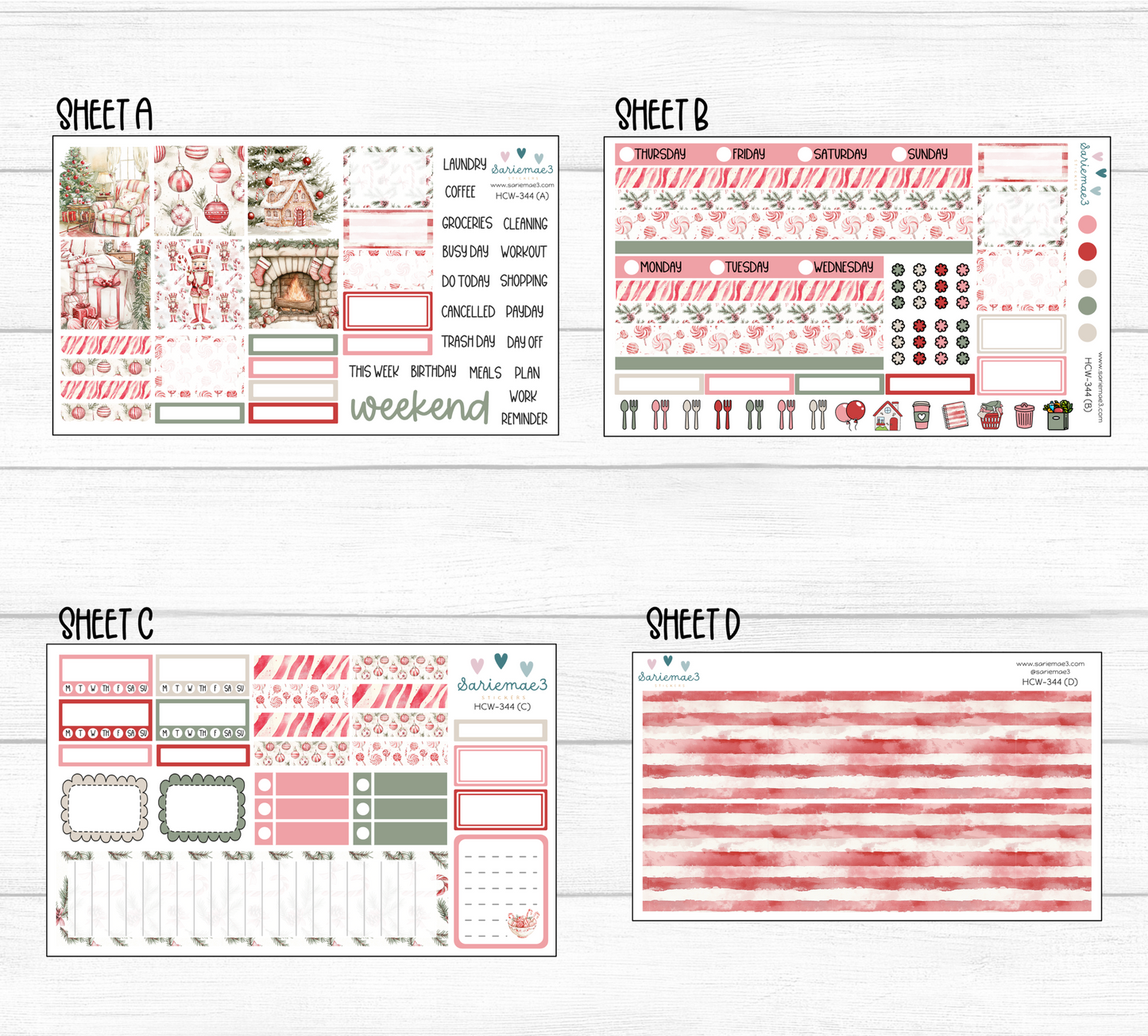 Hobonichi Cousin Kit, Candy Cane, HCW-344