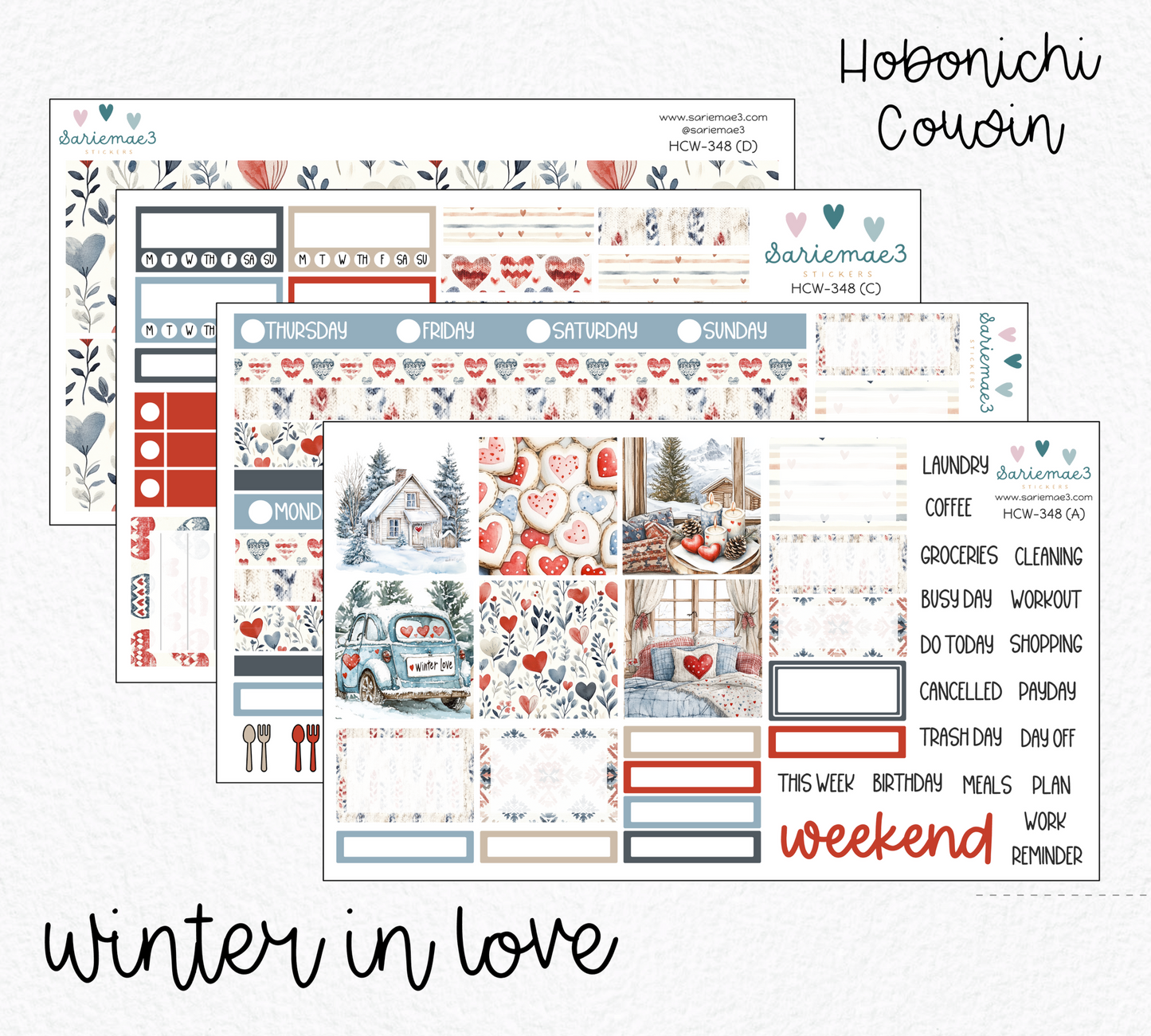 Hobonichi Cousin Kit, Winter in Love, HCW-348