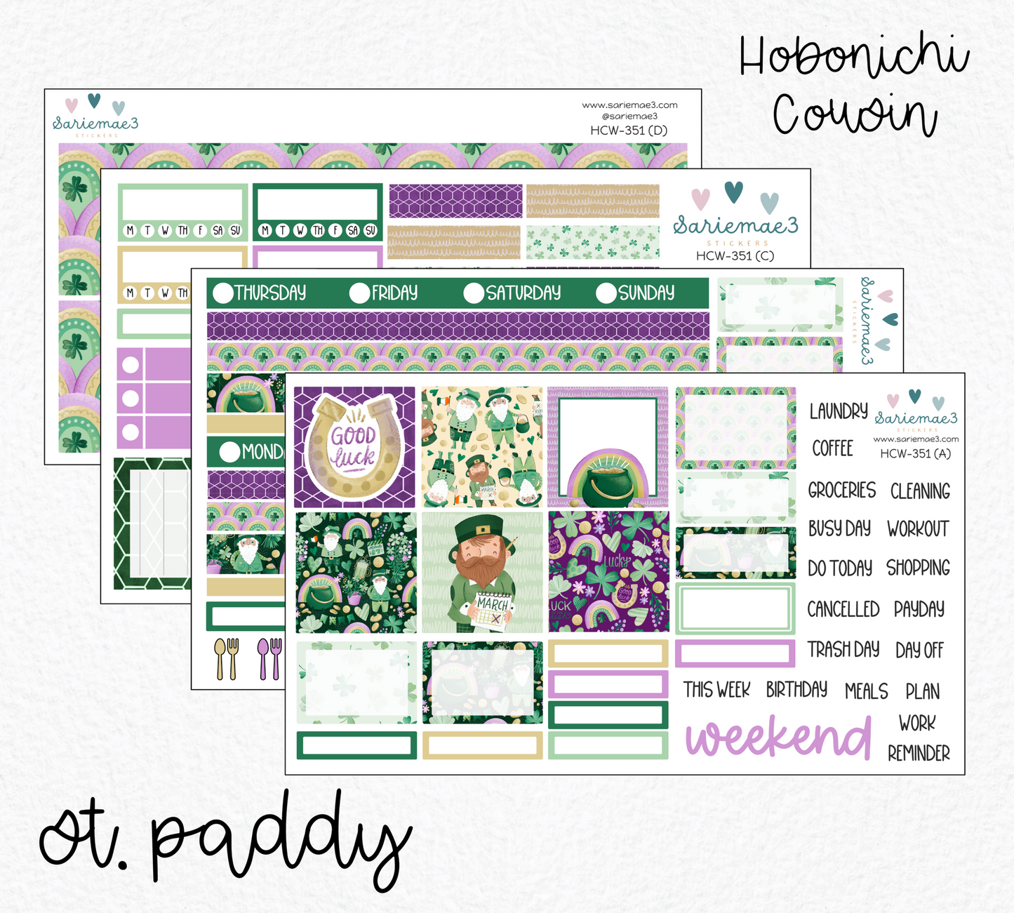 Hobonichi Cousin Kit, St. Paddy, HCW-351
