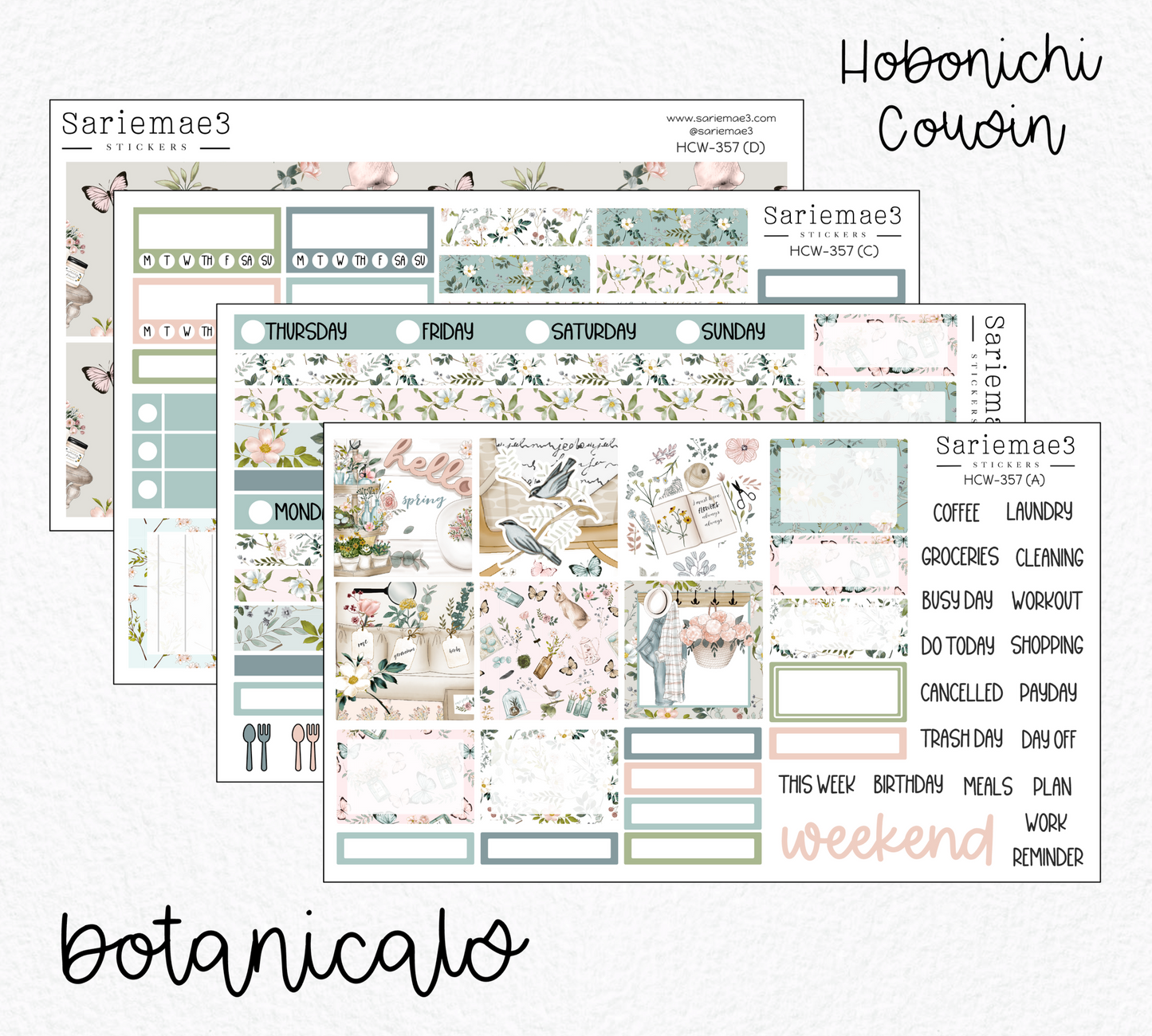 Hobonichi Cousin Kit, Botanicals, HCW-357