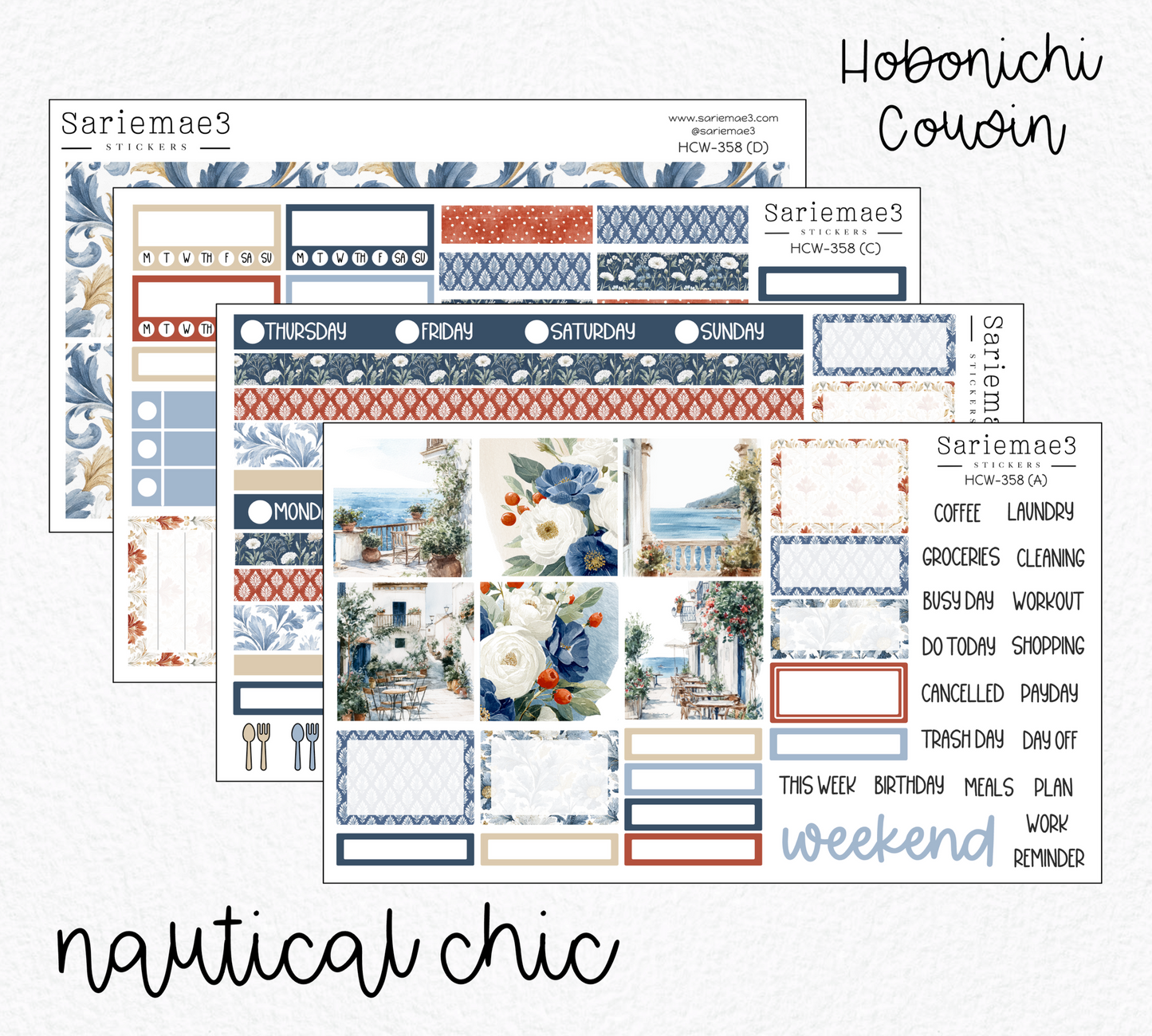 Hobonichi Cousin Kit, Nautical Chic, HCW-358