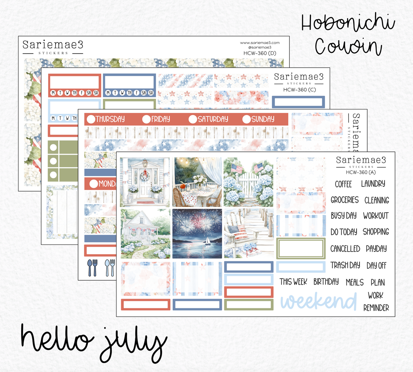 Hobonichi Cousin Kit, Hello July, HCW-360