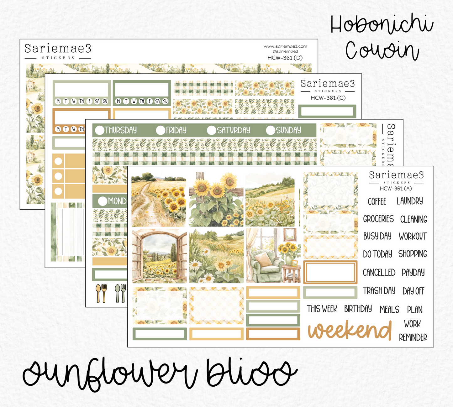 Hobonichi Cousin Kit, Sunflower Bliss, HCW-361