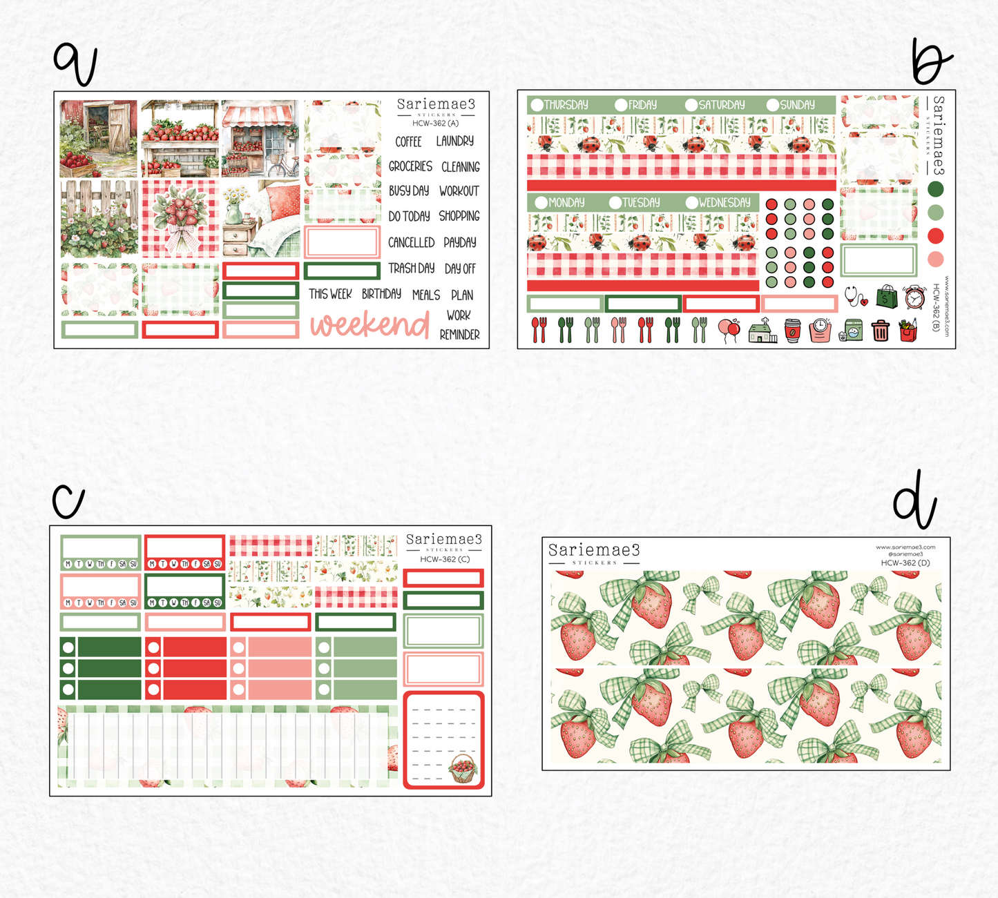 Hobonichi Cousin Kit, Strawberry Field, HCW-362