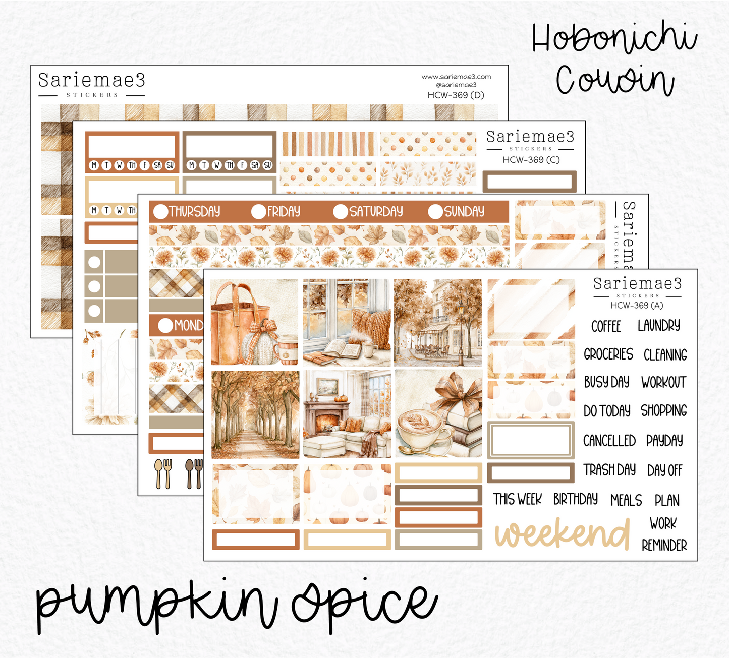 Hobonichi Cousin Kit, Pumpkin Spice, HCW-369