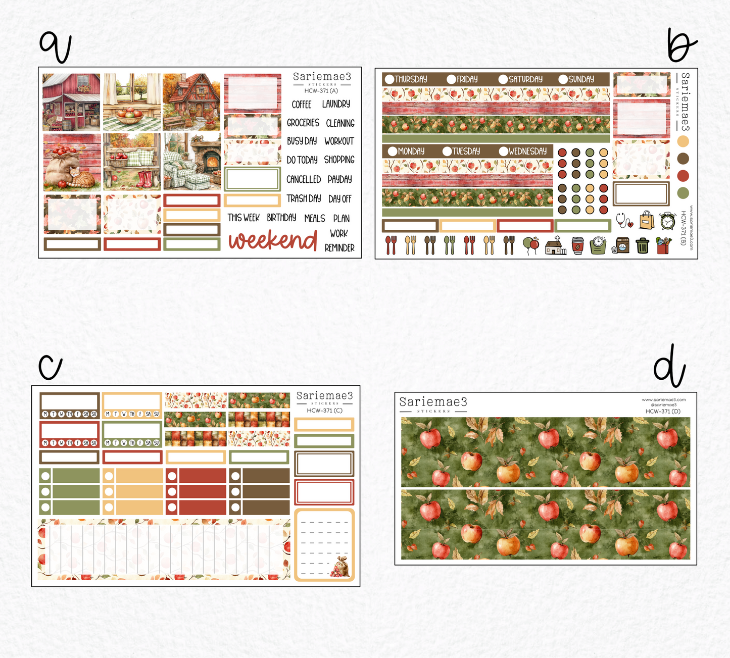 Hobonichi Cousin Kit, Apple Cottage, HCW-371