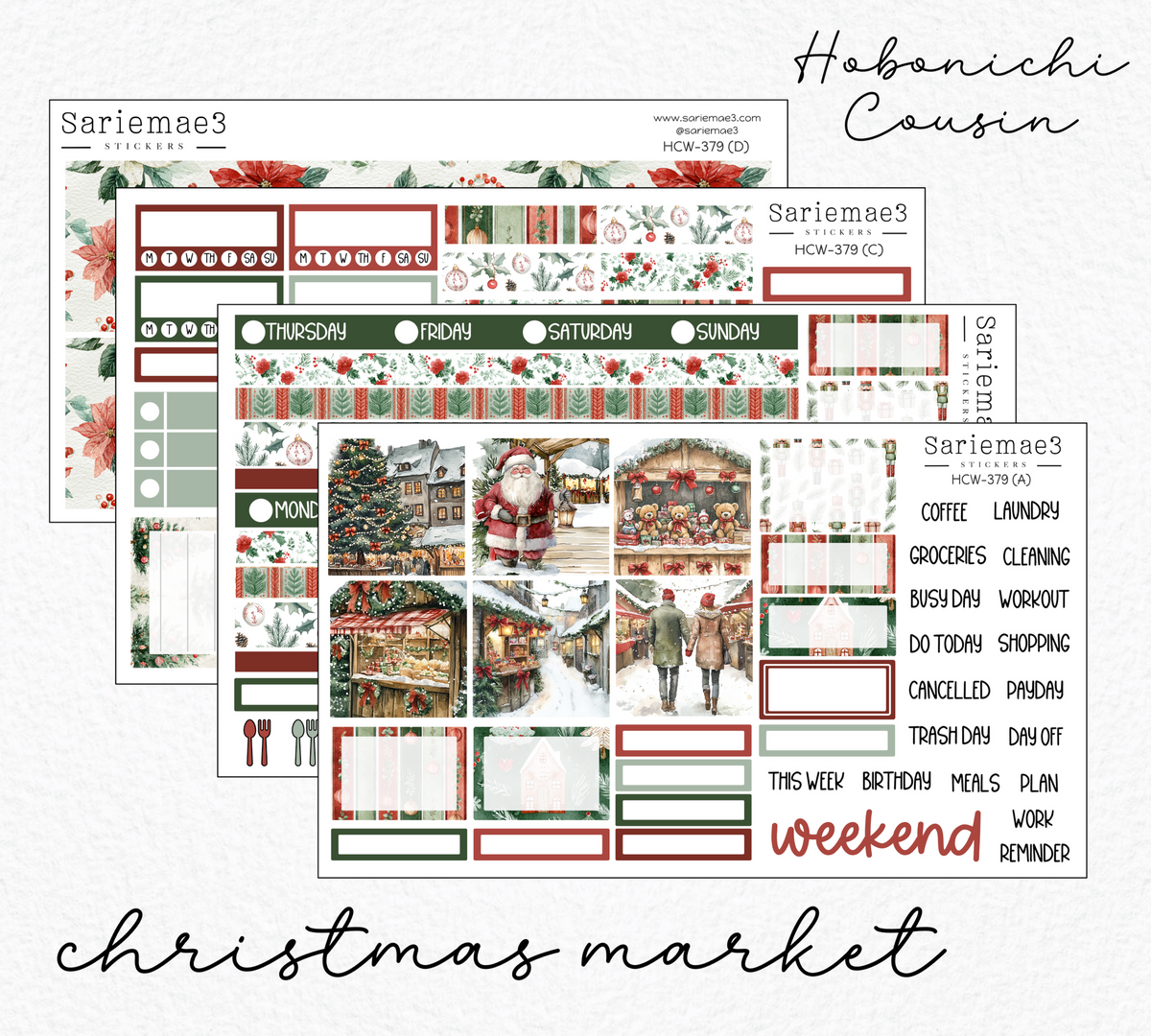 Hobonichi Cousin Kit, Christmas Market, HCW-379