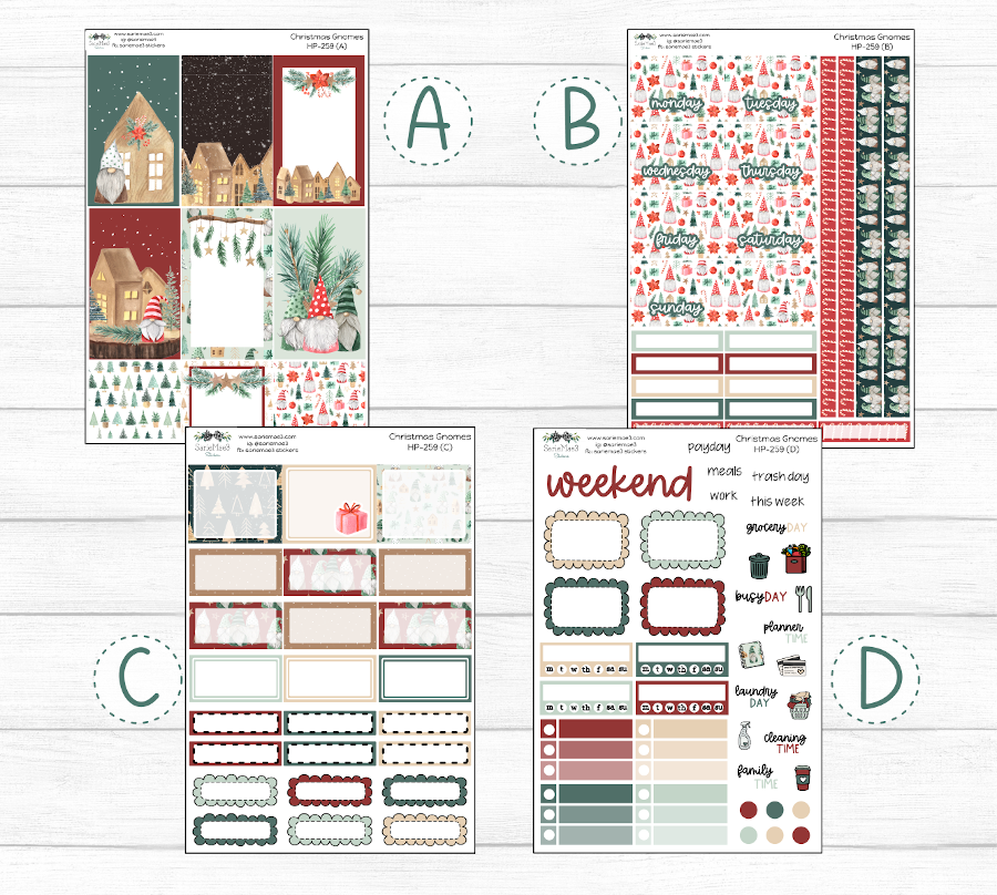 Happy Planner Weekly Kit, Christmas Gnomes, HP-259