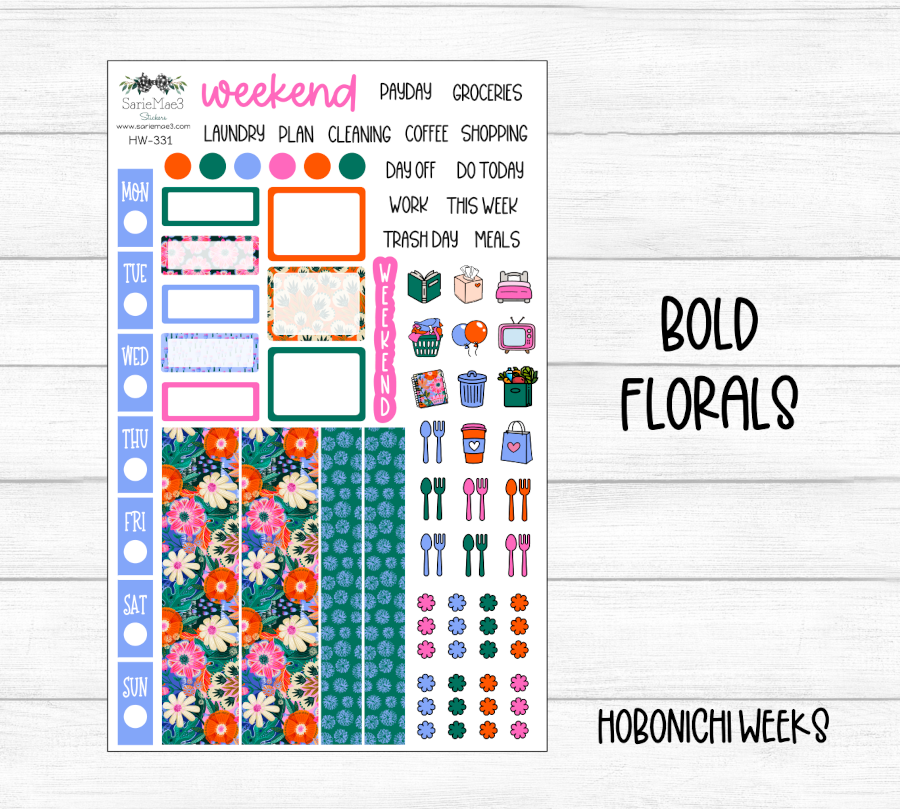Hobonichi Weeks Kit, Bold Florals, HW-331