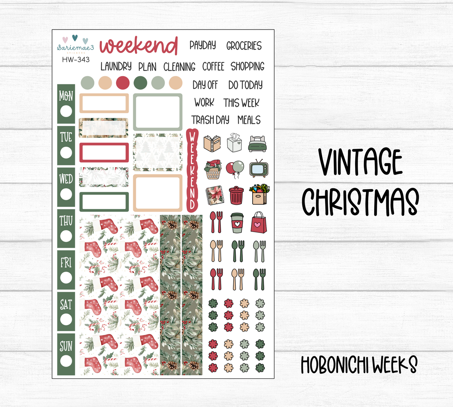 Hobonichi Weeks Kit, Vintage Christmas, HW-343