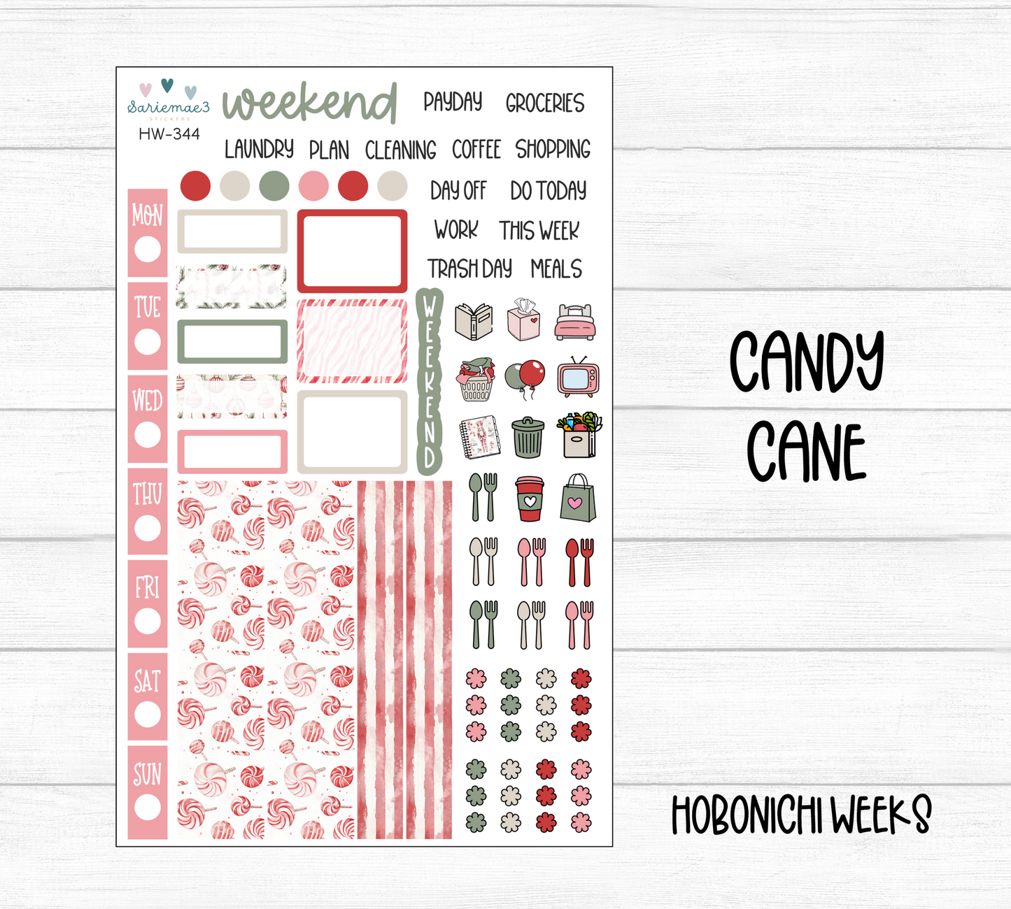 Hobonichi Weeks Kit, Candy Cane, HW-344