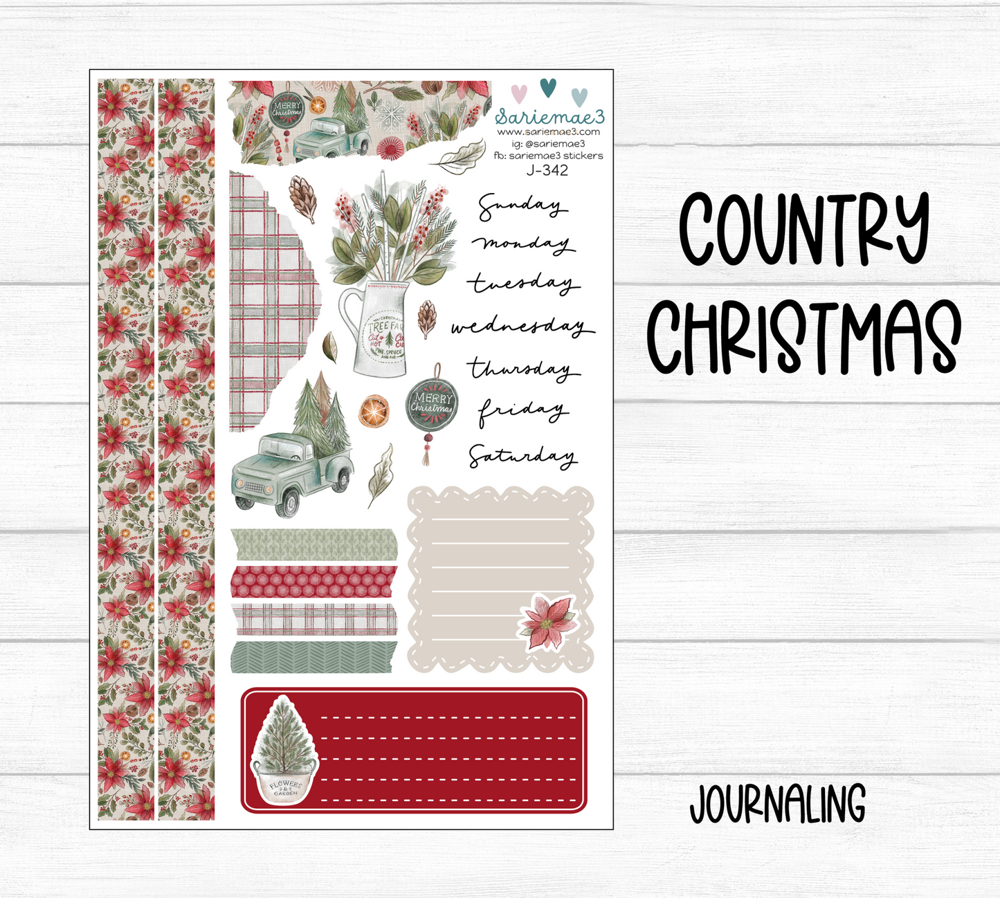 Journaling Kit, Country Christmas, J-342