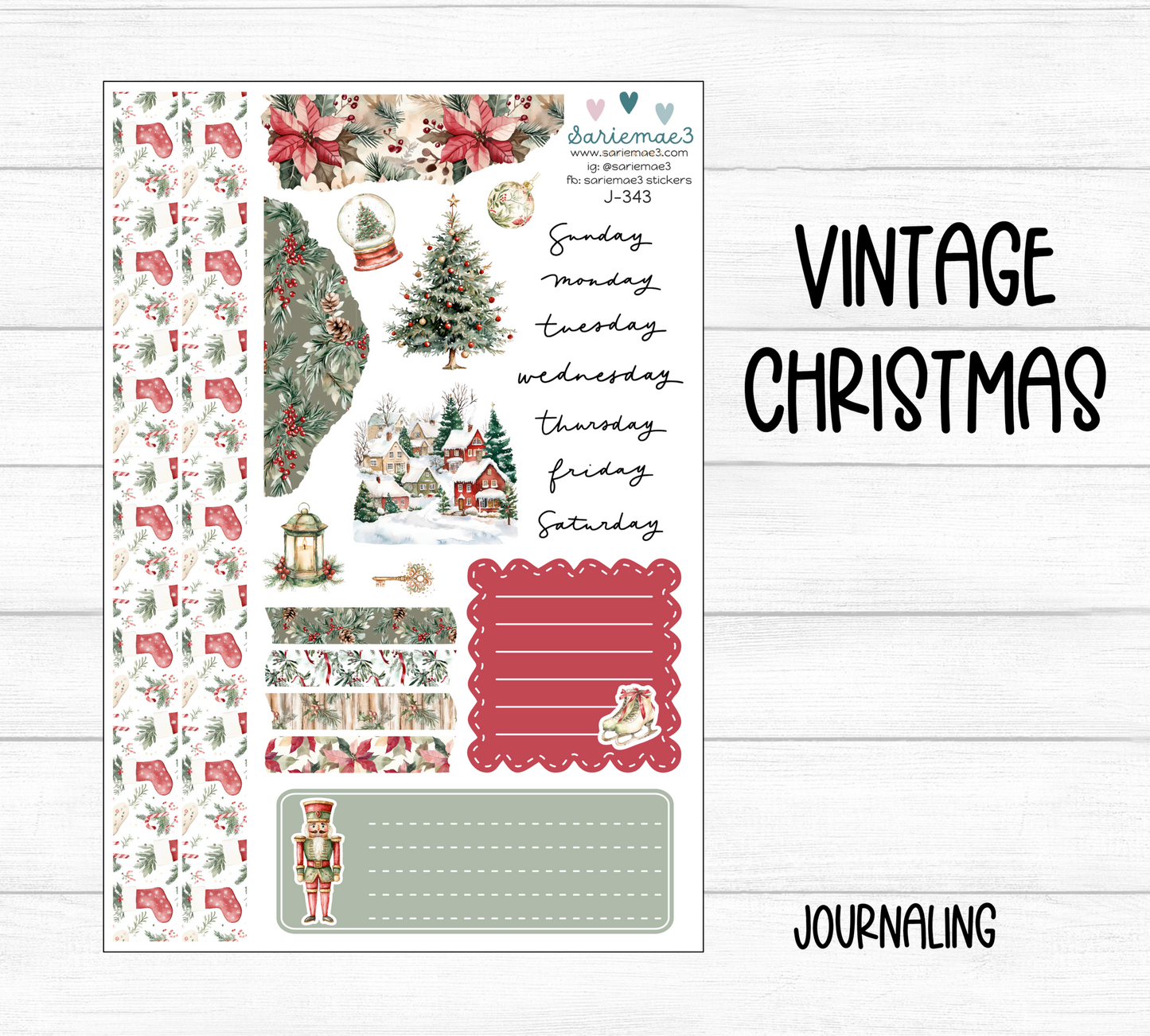 Journaling Kit, Vintage Christmas, J-343