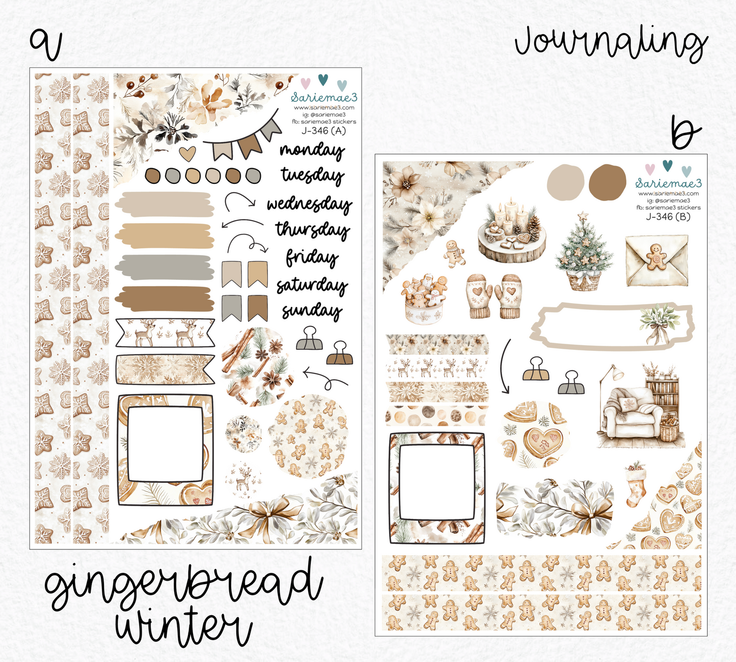 Journaling Kit, Gingerbread Winter, J-346