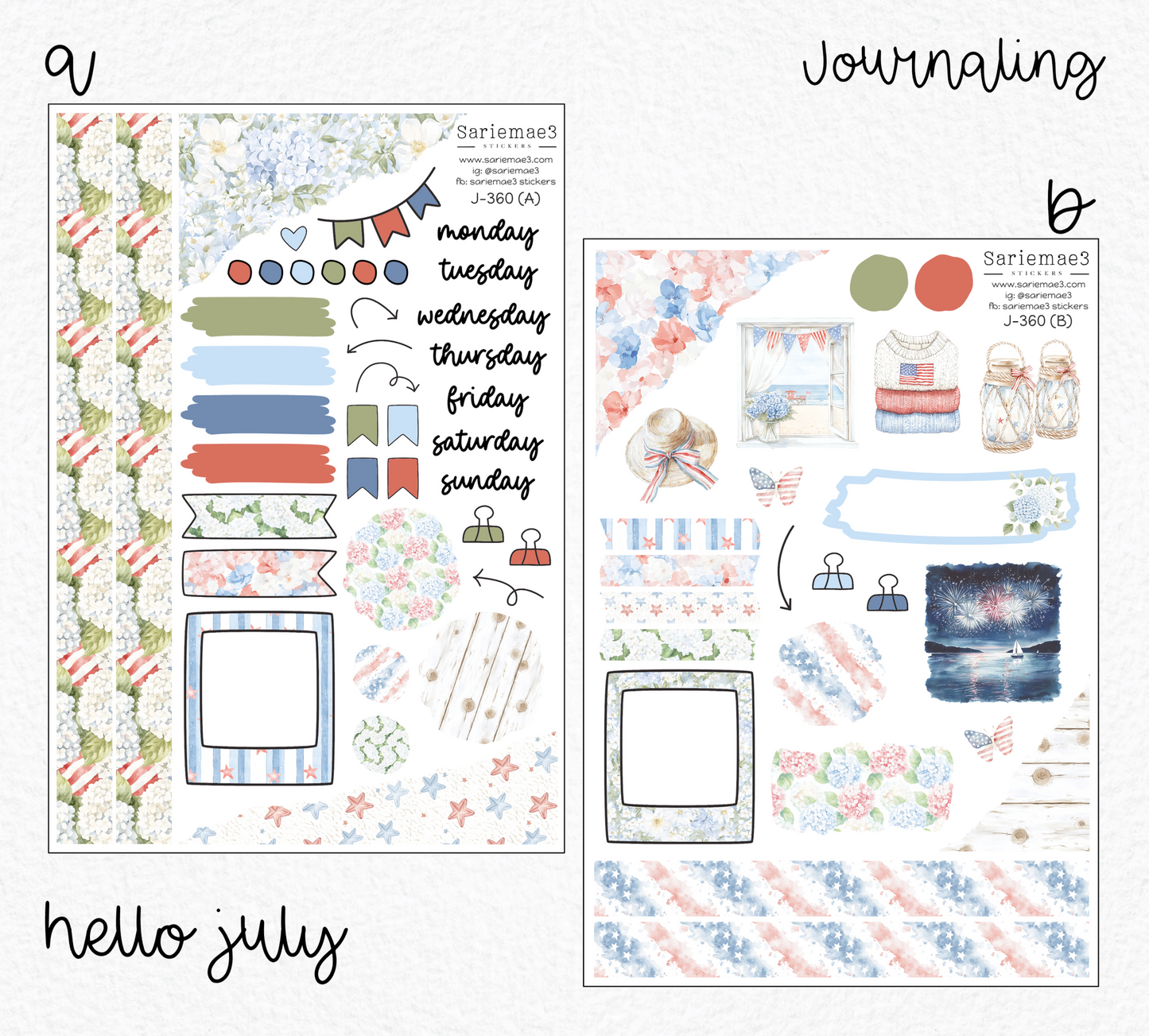 Journaling Kit, Hello July, J-360