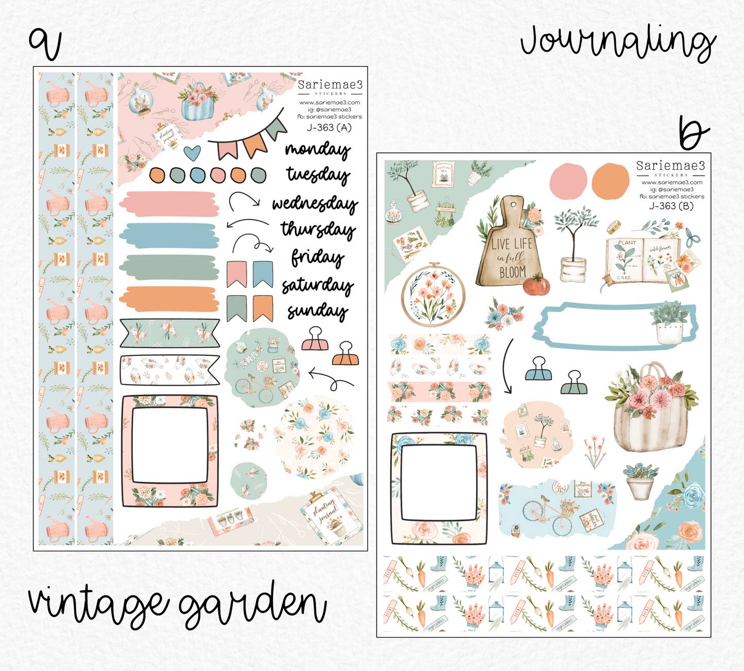 Journaling Kit, Vintage Garden, J-363