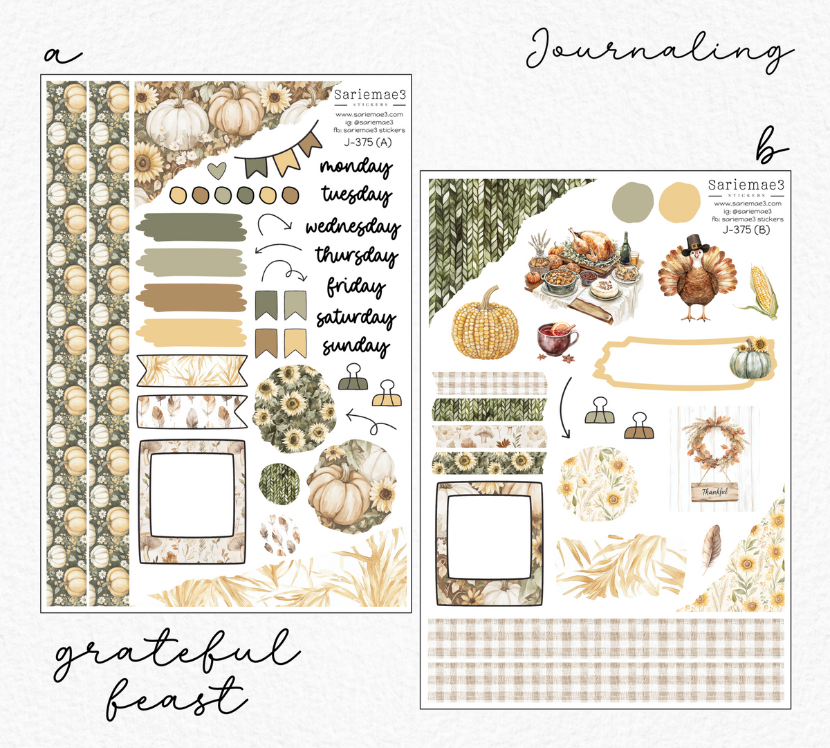 Journaling Kit, Grateful Feast, J-375