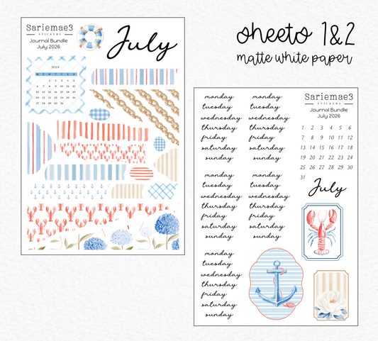 July Journal Bundle (20% off) LIMITED TIME! Available 6/1-6/30