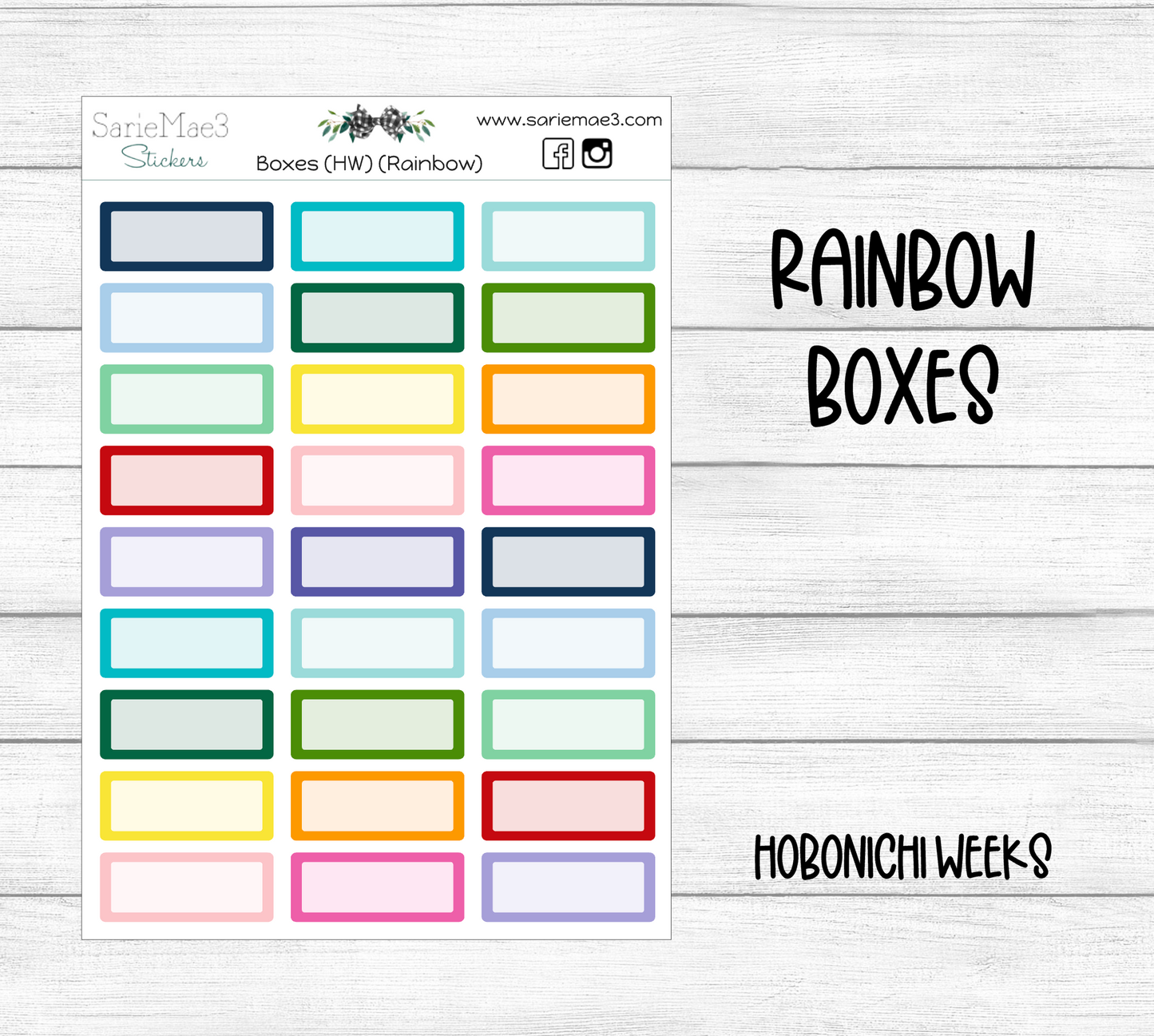 Boxes (Rainbow) Hobo Weeks