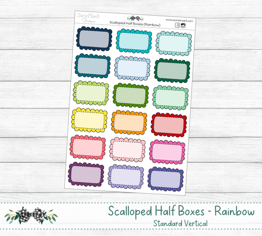 Scalloped Half Boxes (Rainbow)