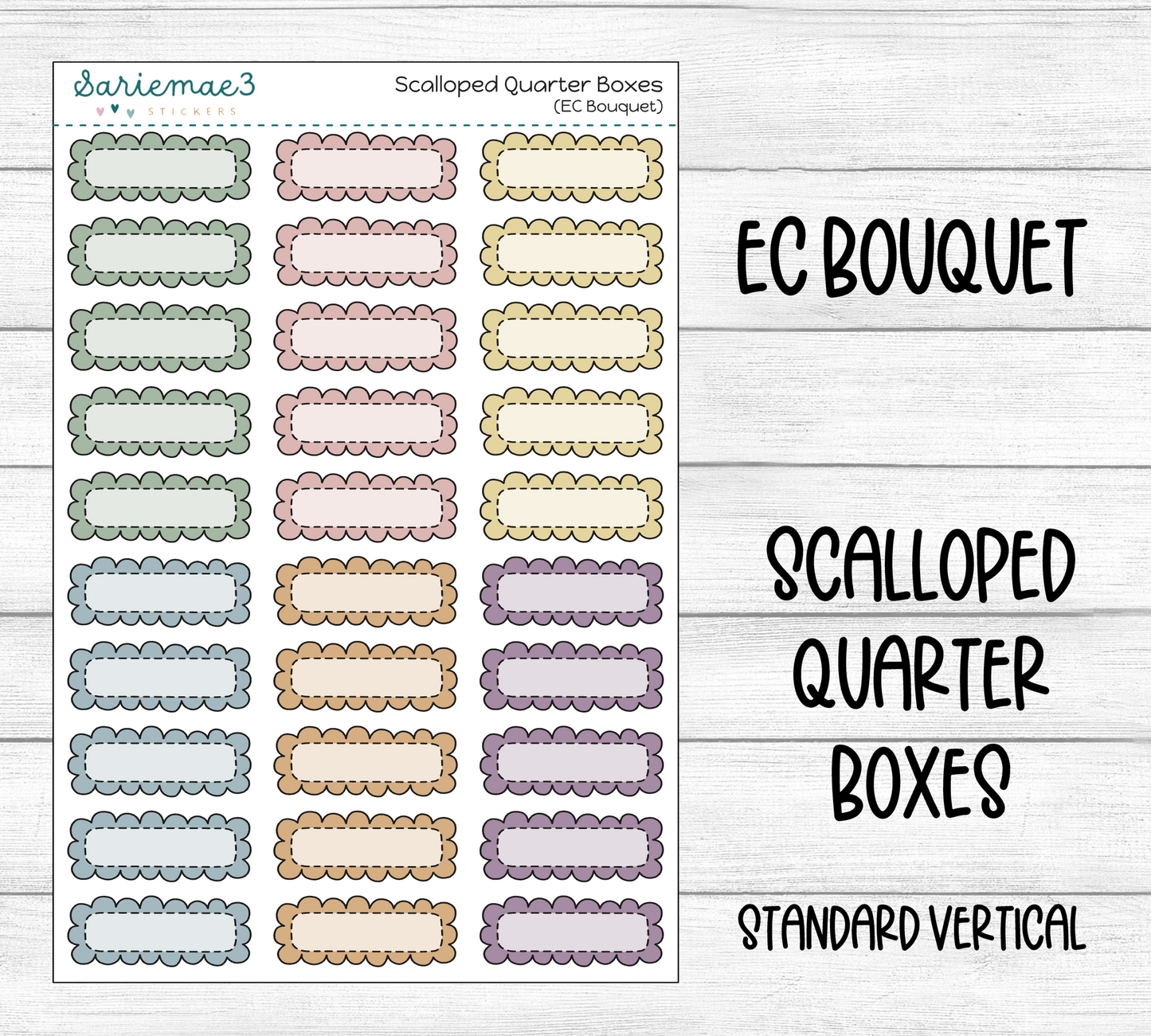 Scalloped Quarter Boxes (EC Bouquet)