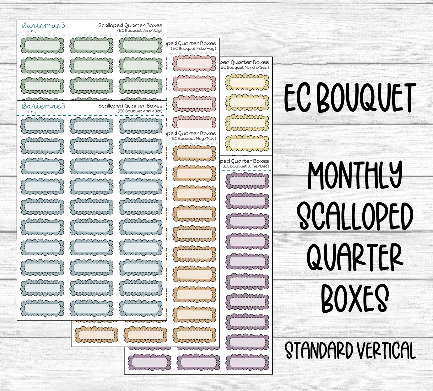 Scalloped Quarter Boxes (EC Bouquet)