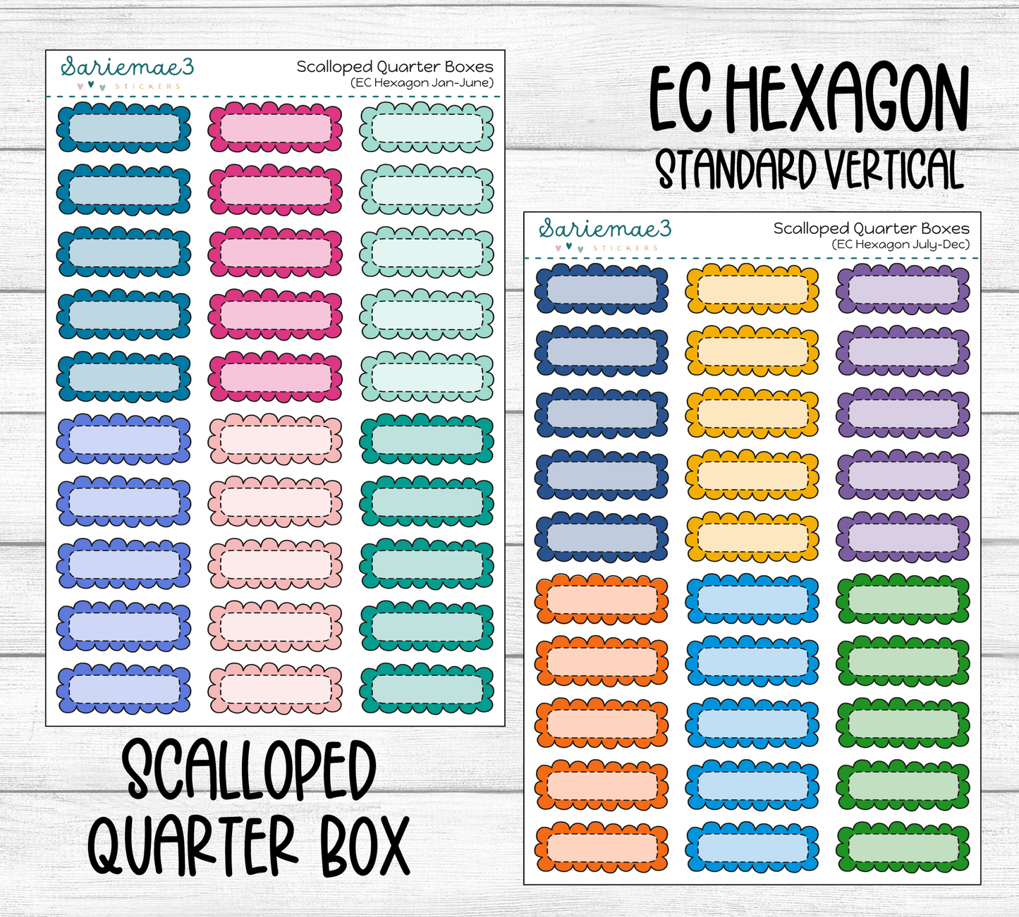 Scalloped Quarter Boxes (EC Hexagon)