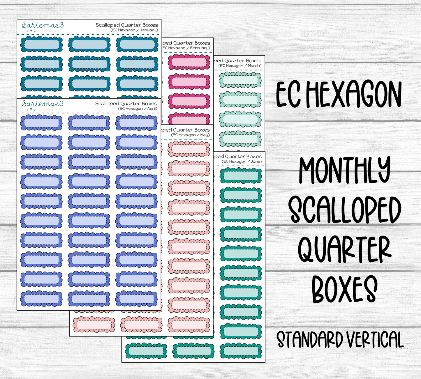 Scalloped Quarter Boxes (EC Hexagon)