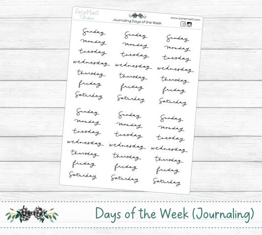Days of the Week (Journaling)