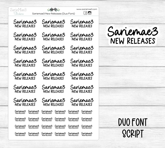 Sariemae3 New Releases (Duo Font)