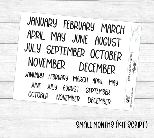 Small Months (Kit Font)