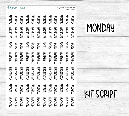 Days of the Week (Kit Font)