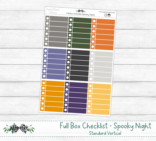 Full Box Checklists (Spooky Night)