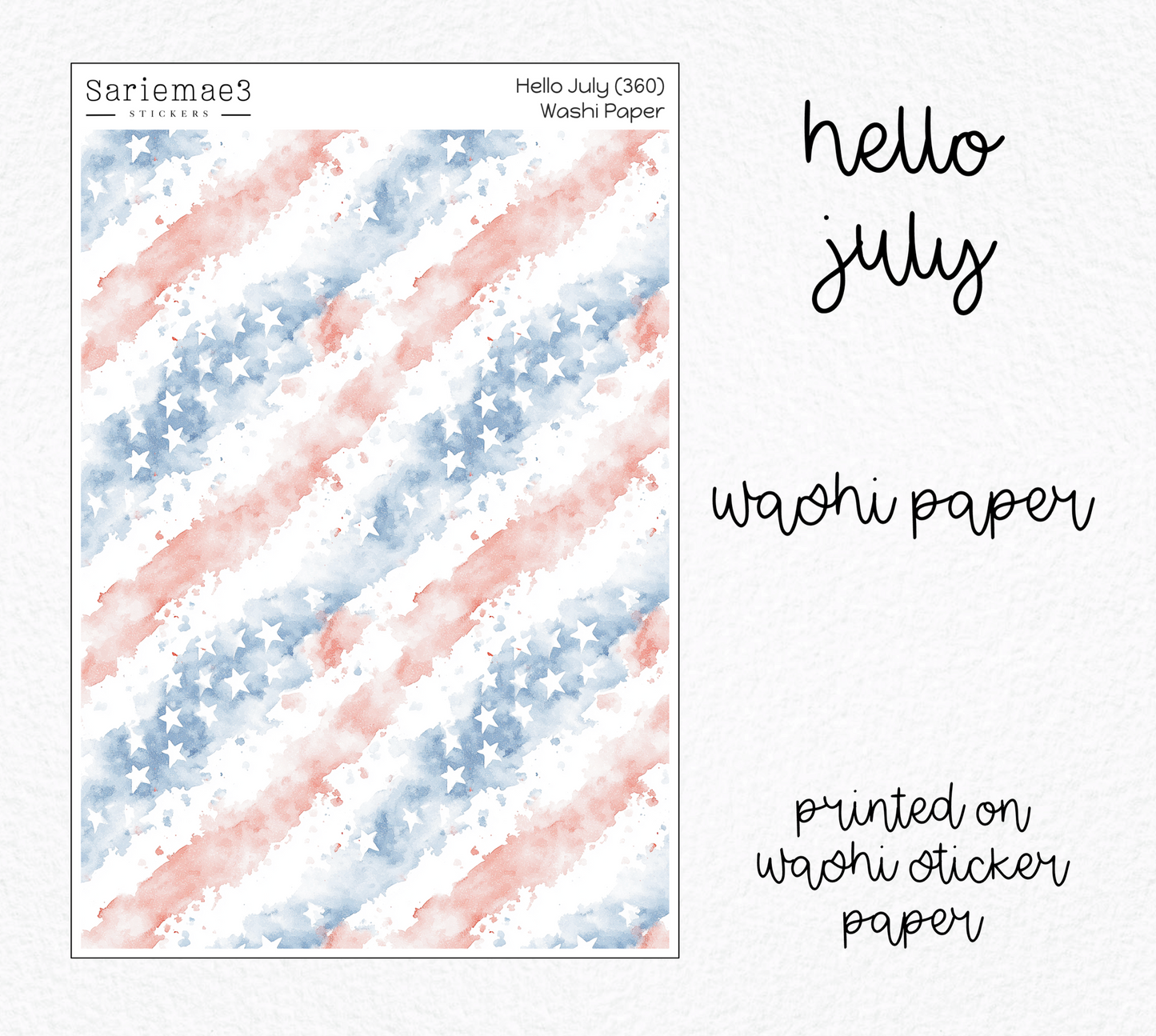 Hello July Washi Paper (Kit 360)
