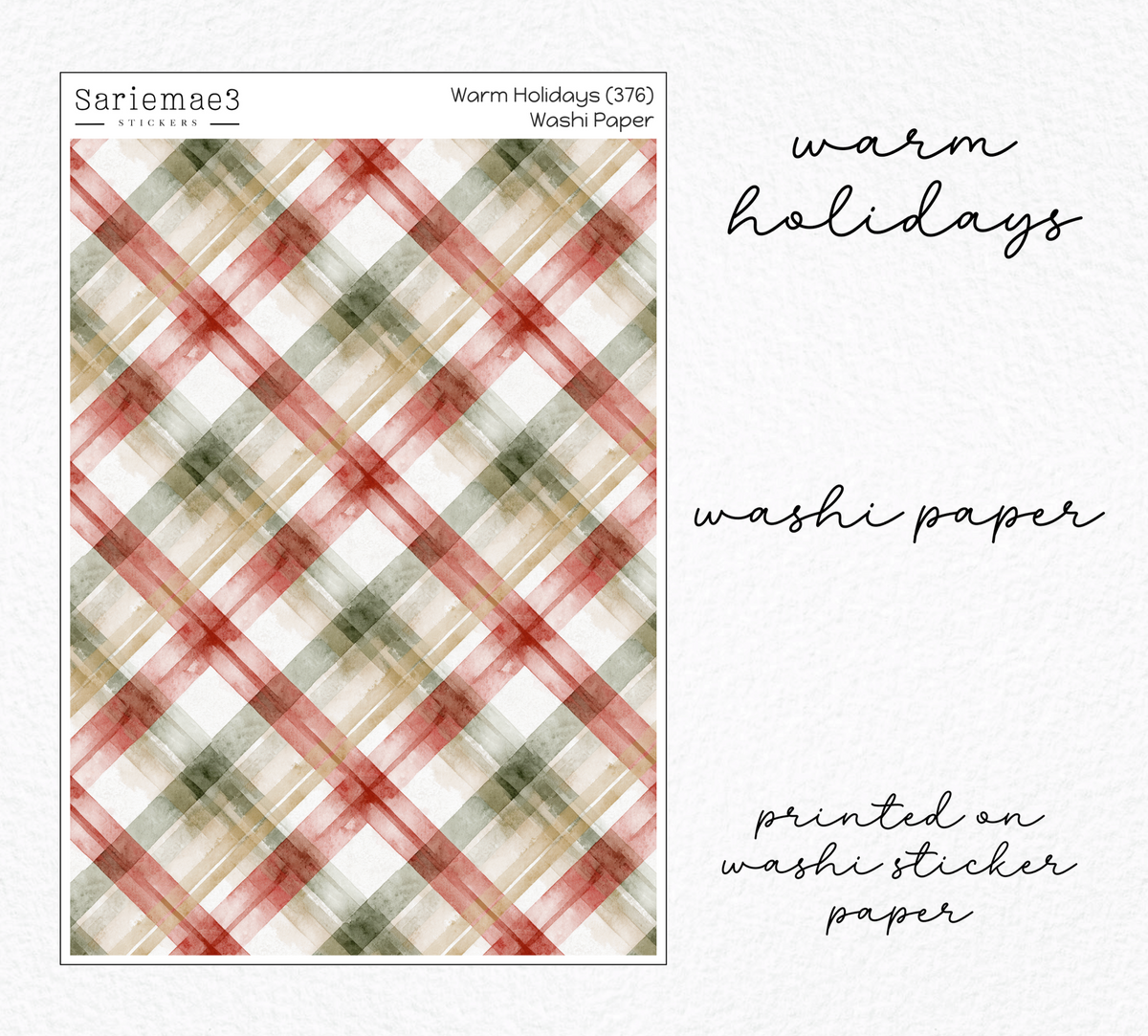 Warm Holidays Washi Paper (Kit 376)