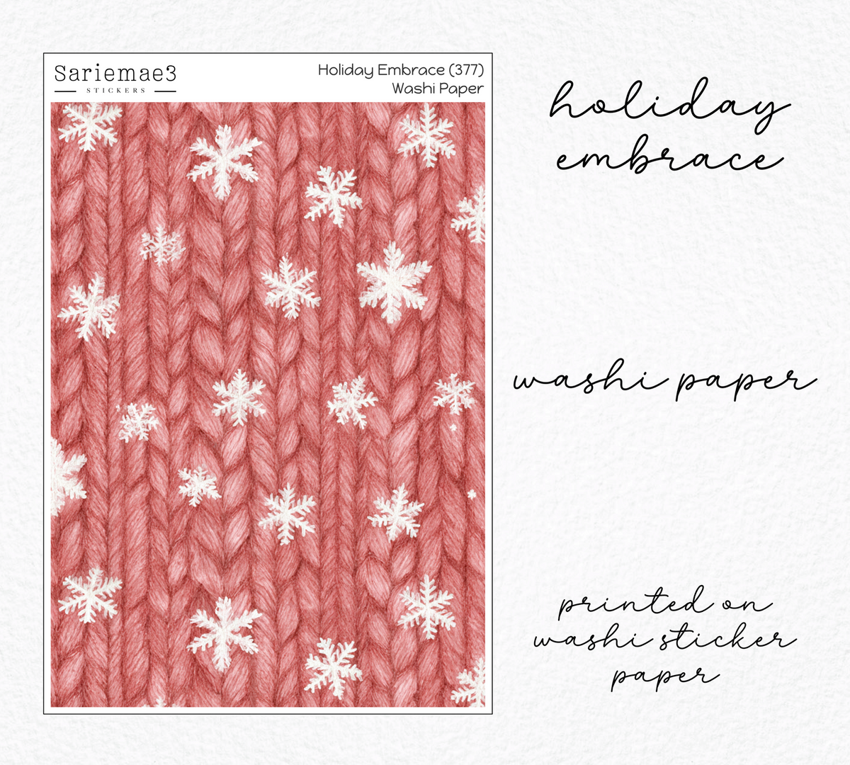 Holiday Embrace Washi Paper (Kit 377)