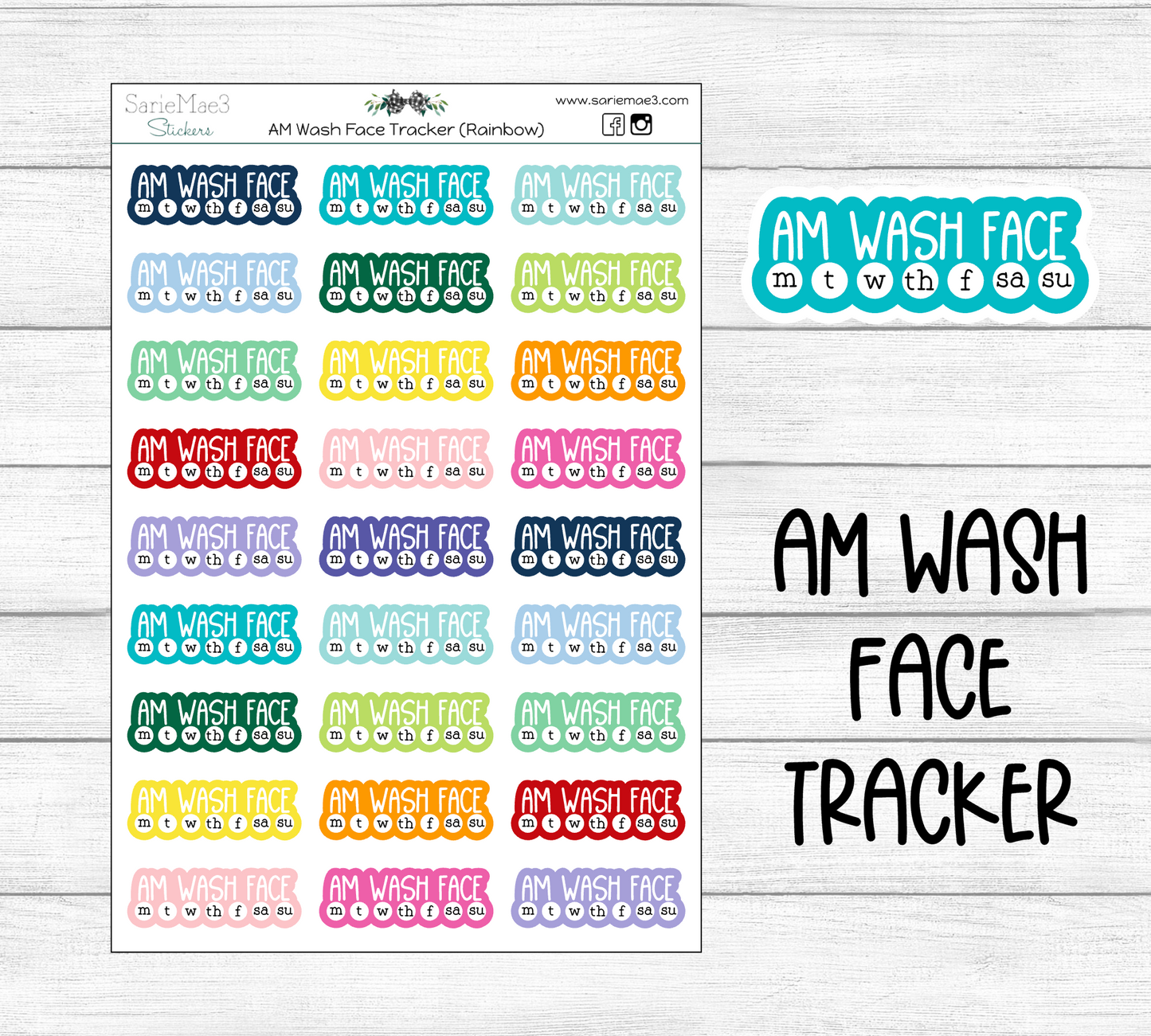 AM Wash Face Rainbow Habit Tracker