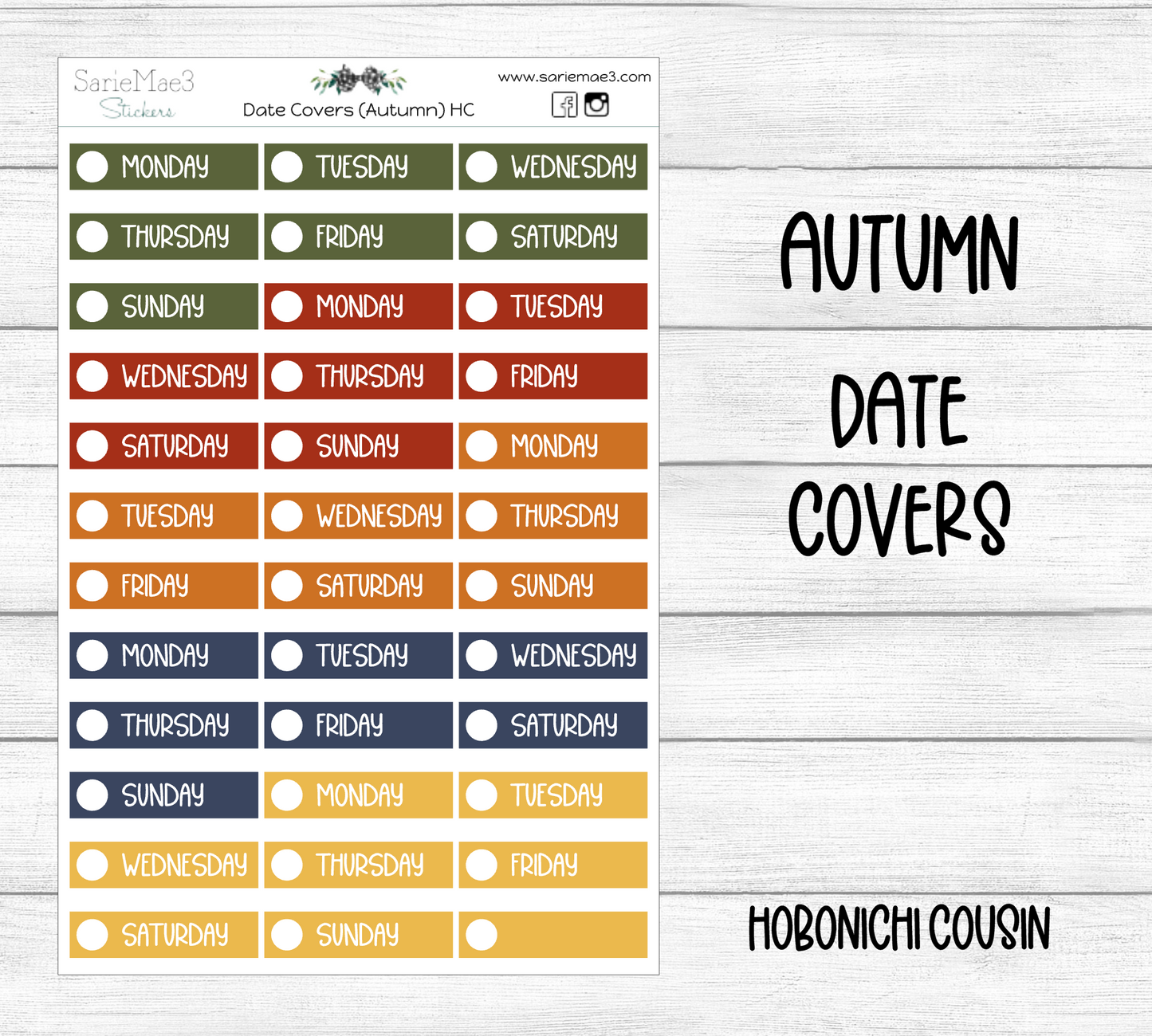 Date Covers (Autumn) Hobo Cousin