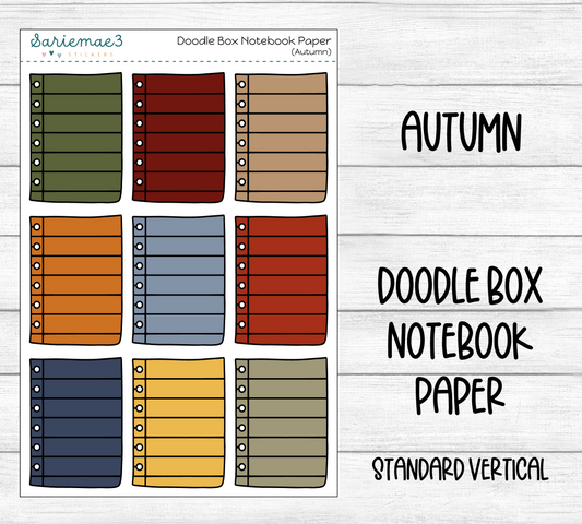 Doodle Box Notebook Paper (Autumn)