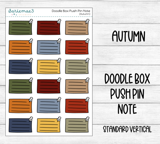 Doodle Box Push Pin Note (Autumn)