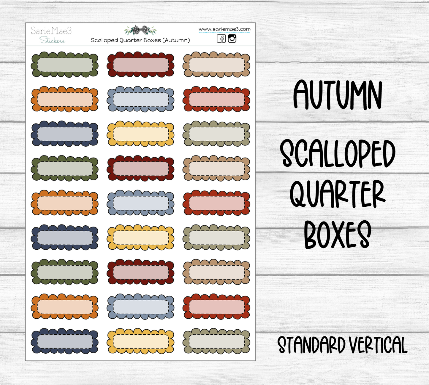 Scalloped Quarter Boxes (Autumn)