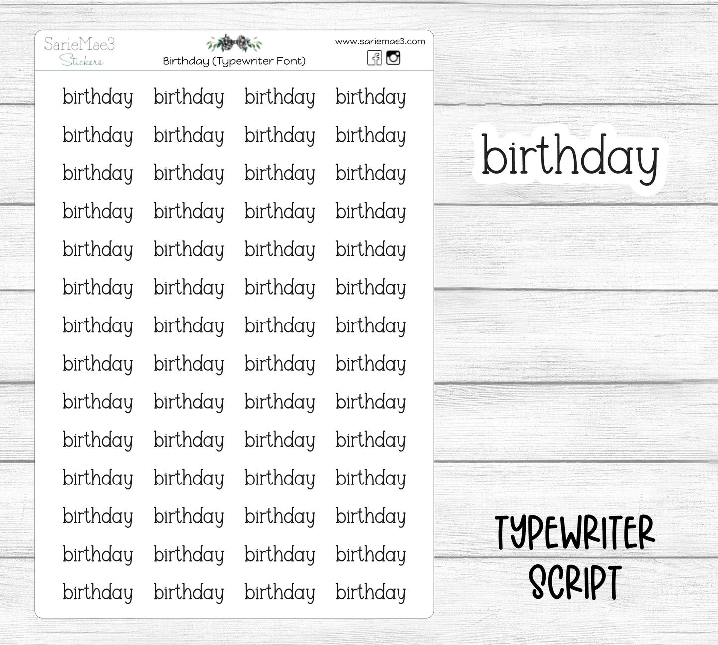 Birthday (Typewriter)