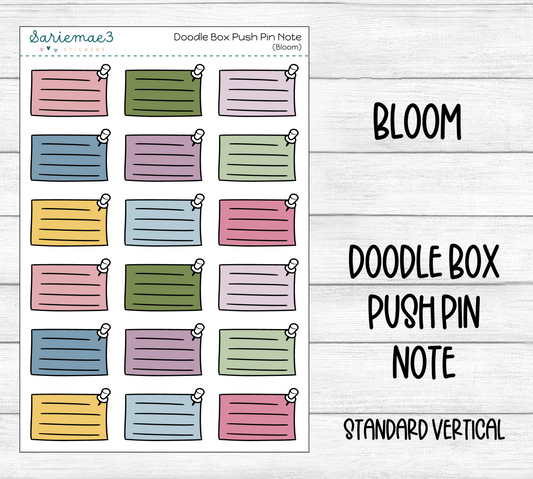 Doodle Box Push Pin Note (Bloom)
