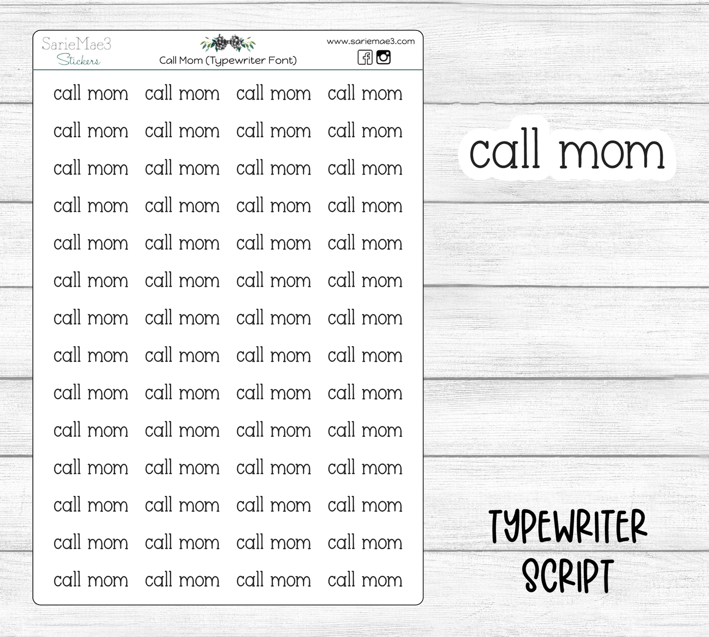 Call Mom (Typewriter)