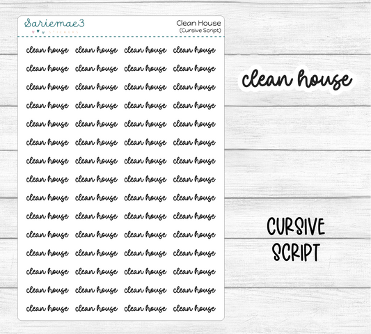 Clean House (Cursive)
